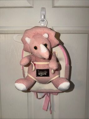 Naturally Kids Pink Triceratops Backpack NWT